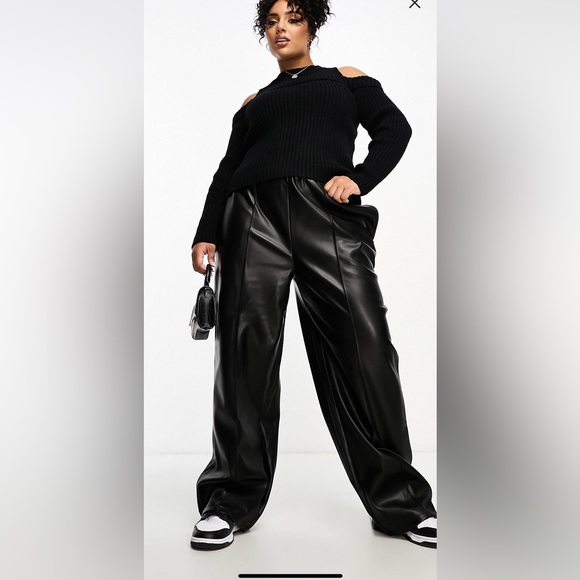 ASOS CURVE FAUX LEATHER PANTS SIZE 16 - Picture 1 of 1